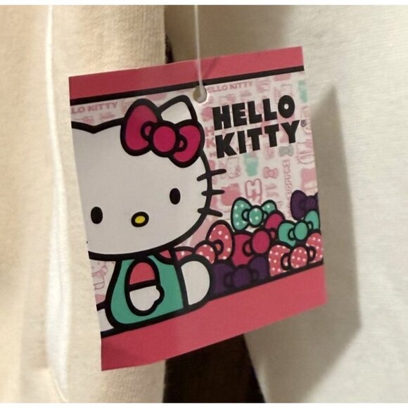 Hello Kitty Girls Varsity Jacket Size 7 Beige & White Cotton & Polyester - Picture 3 of 6